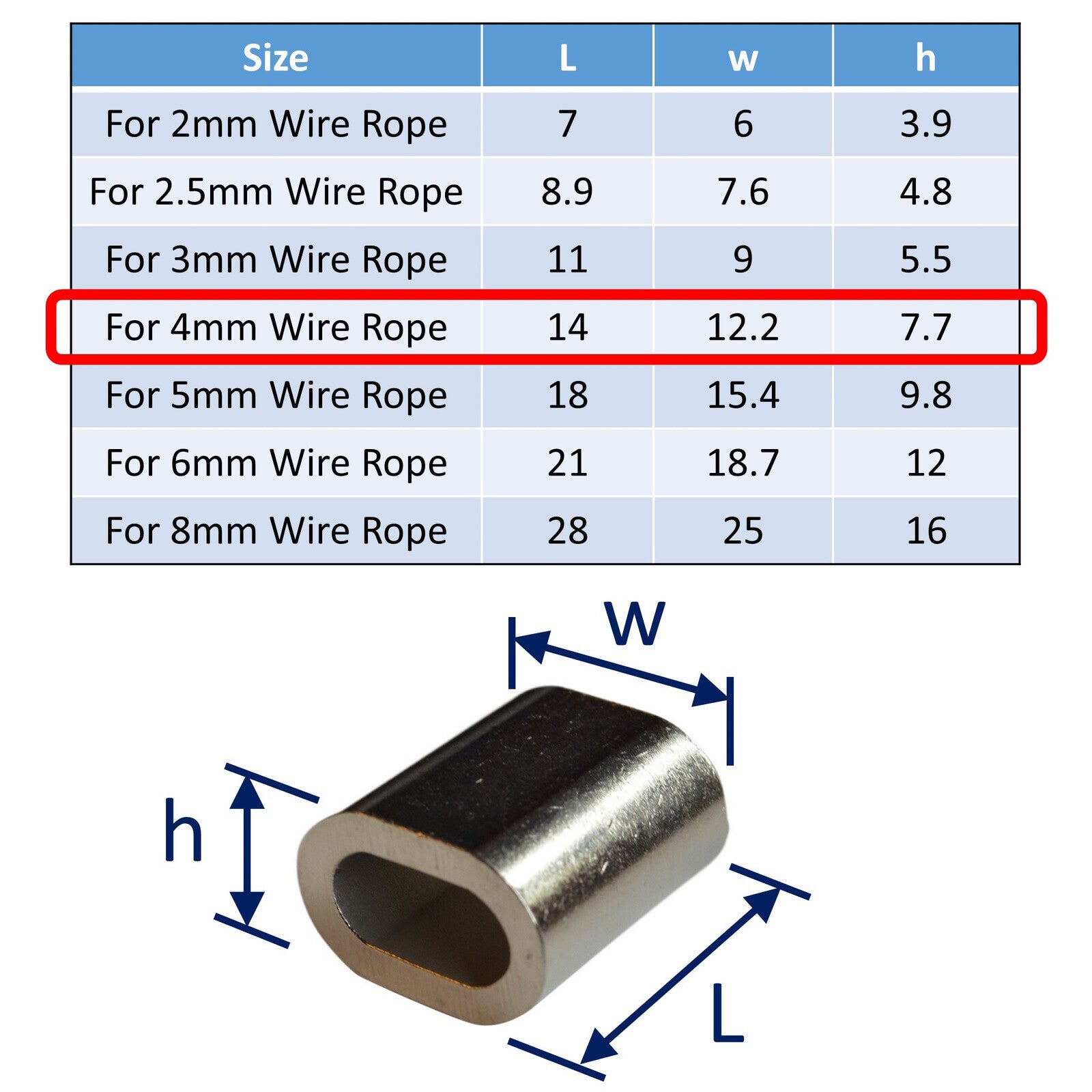 Wire Rope Ferrule, 316 Stainless, Marine Grade Ferrule - 4mm - Boat ...