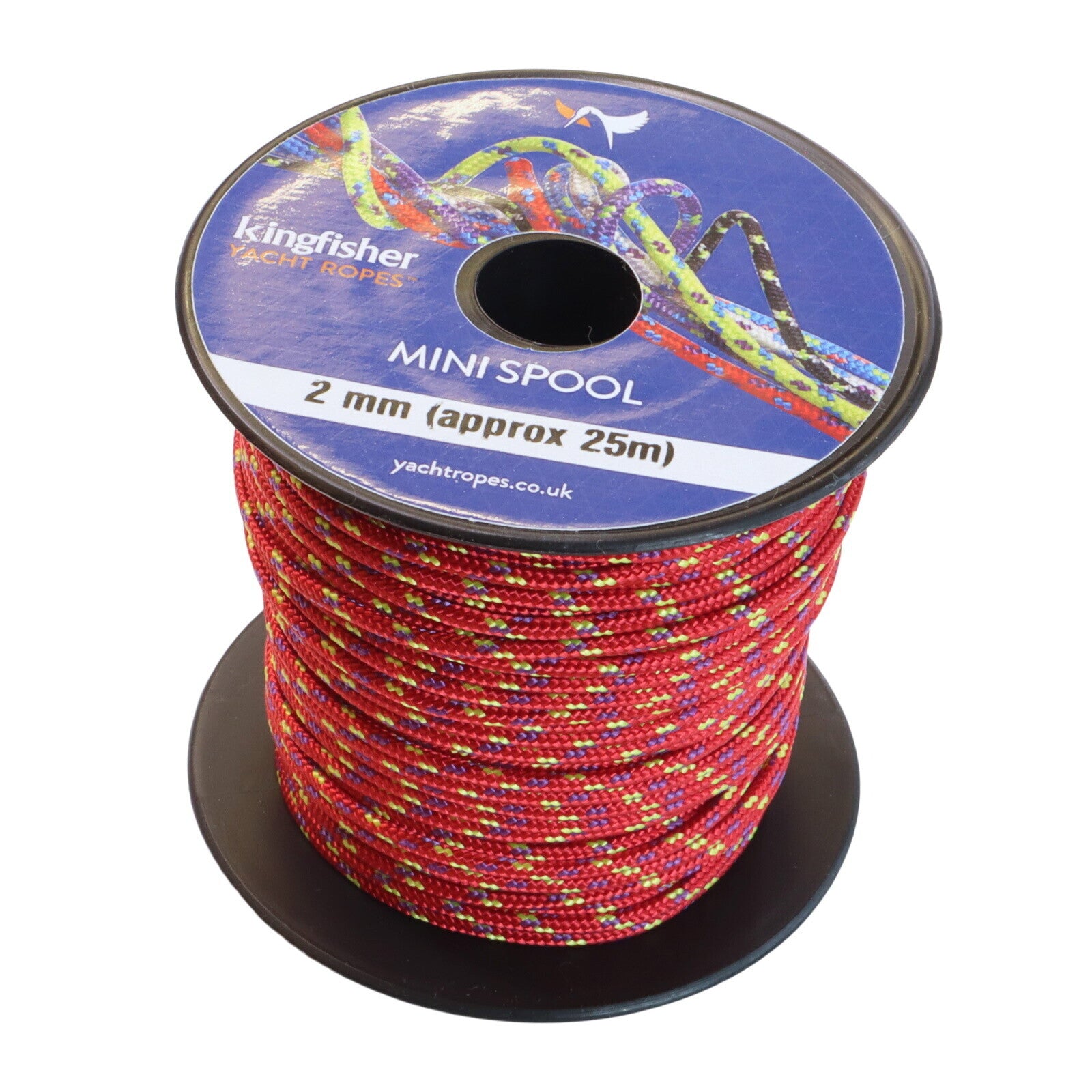 Polyester Braided 25-Metre Mini Spools, 2mm Diameter, In a Range Of Co ...