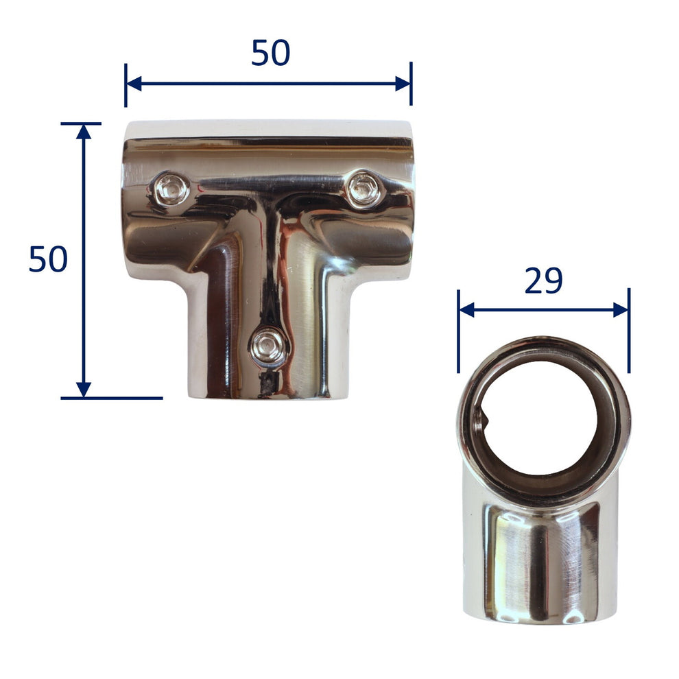 Stainless Steel T-Joint 90-Degree For Stainless Steel Tubes - Boat Fittings