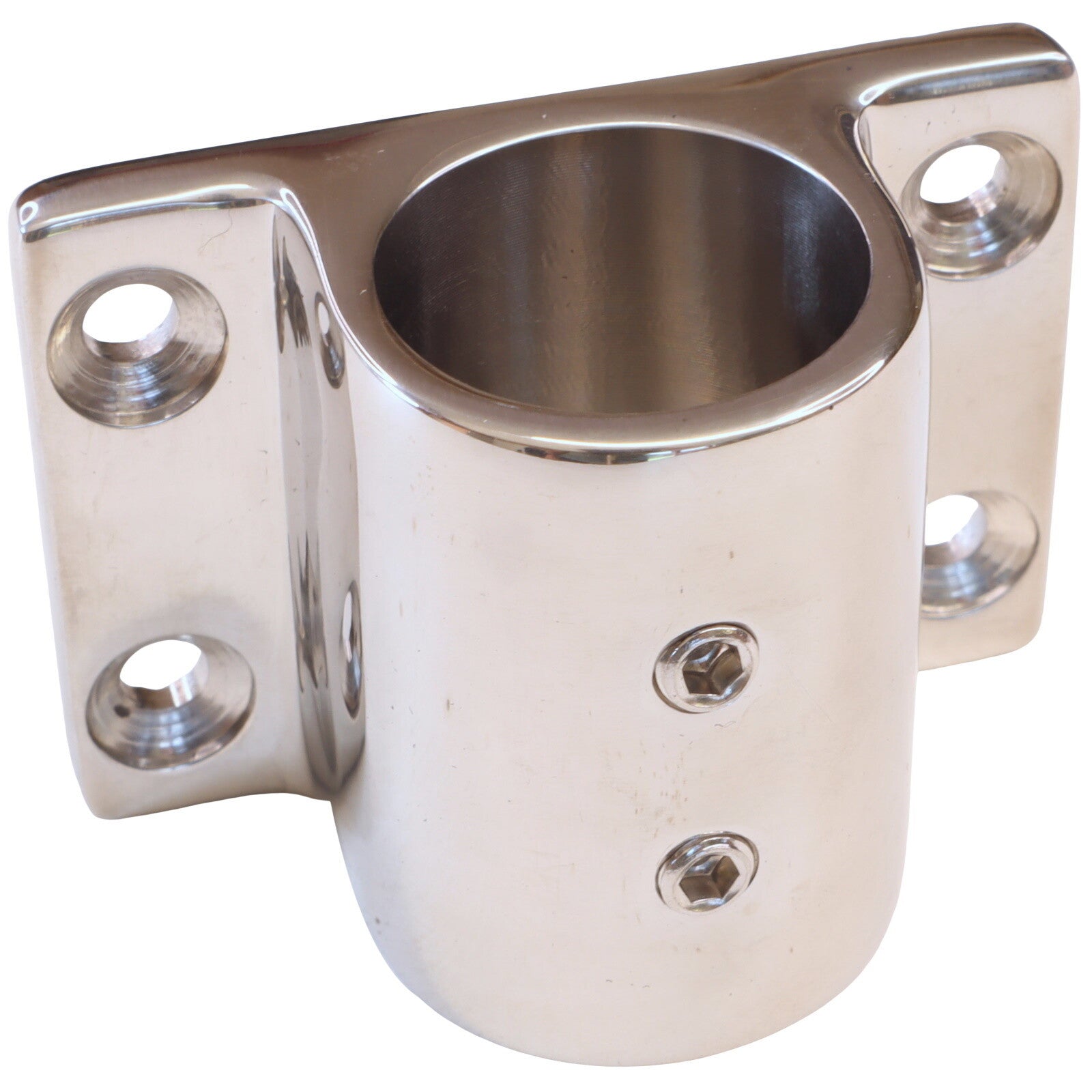 thumbnail image 2 of White Steel Side Mount Flag Holder Bracket For 1" Pole - Wall Mount With Screws 2 of 6