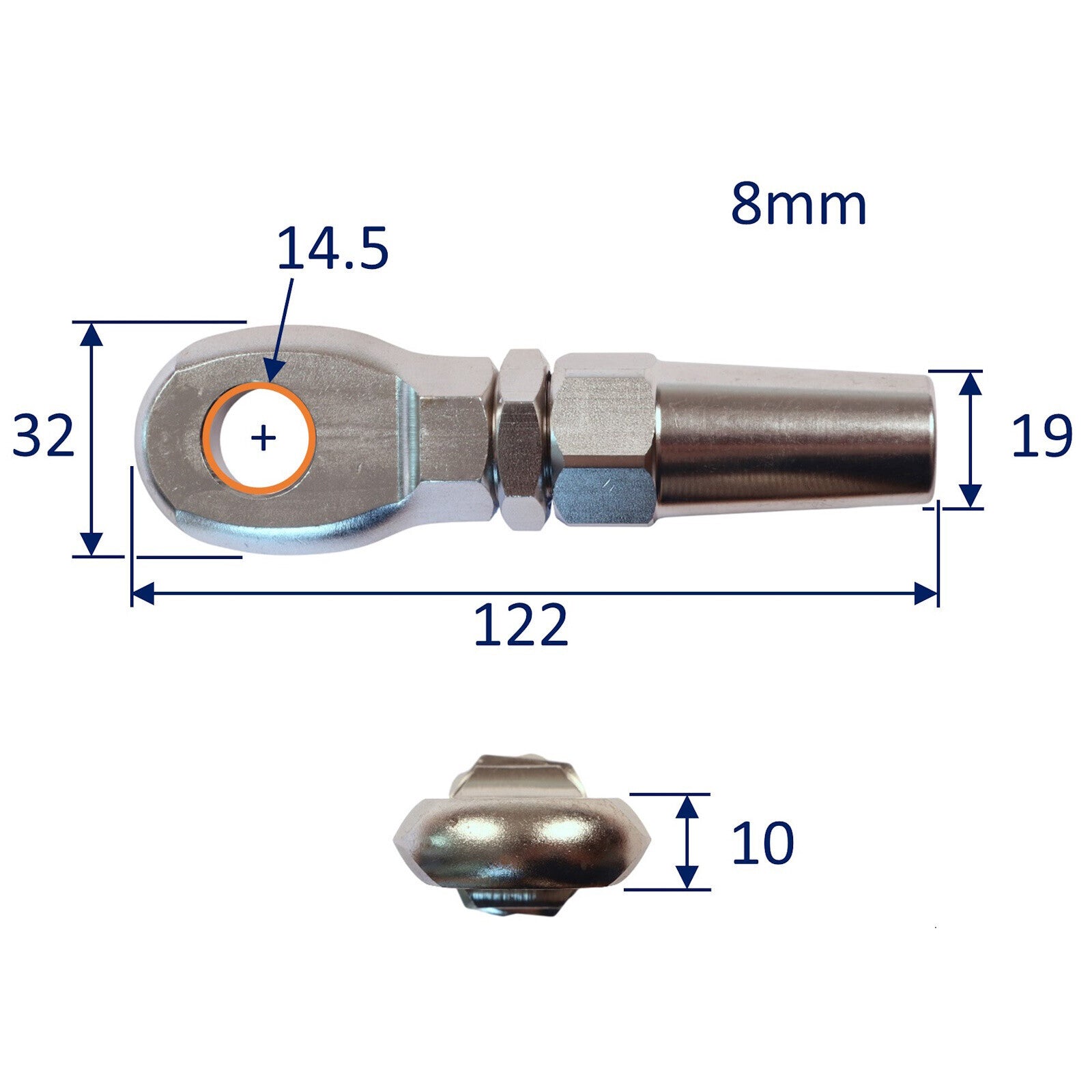 Wire Rope End Terminal Eye End, 316 Stainless Steel Wire Rope Terminal ...