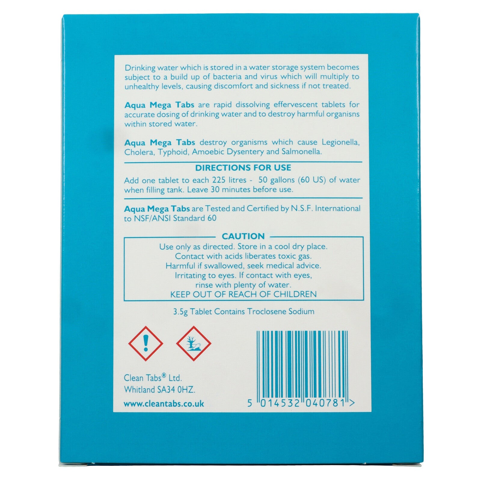 Aqua Tabs, Water Purifying Tablets By Clean Tabs Ltd, Available In Var ...