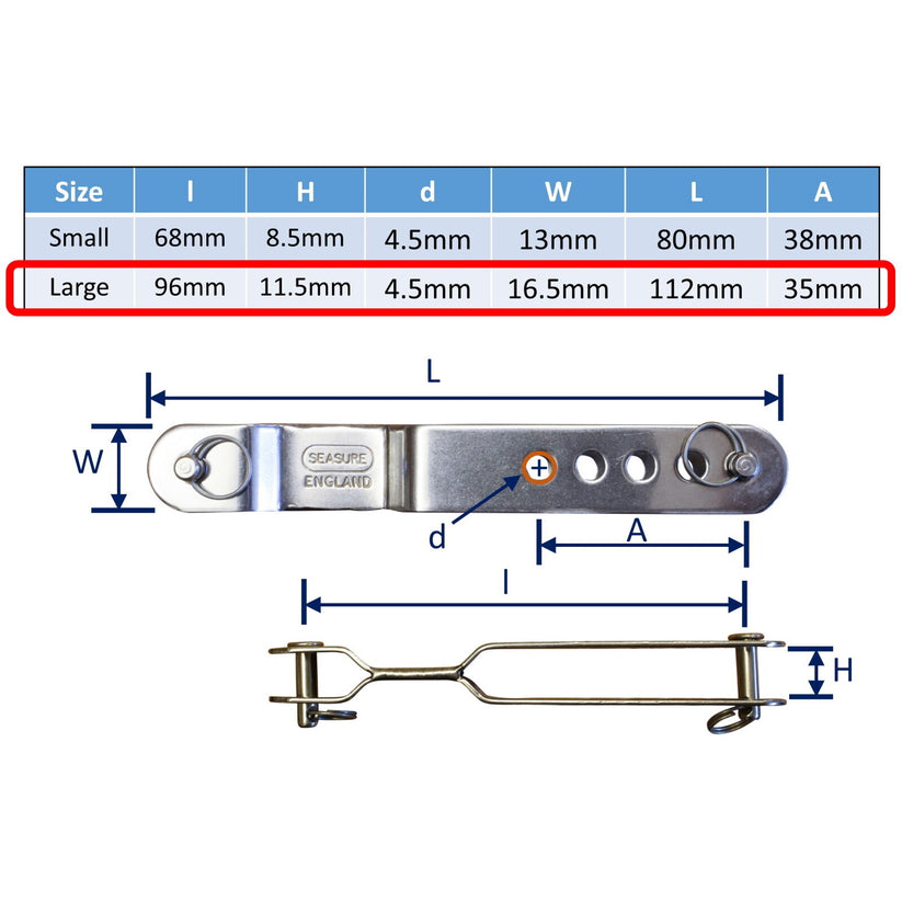 Dinghy Shroud Adjuster, 316 Stainless Steel Shroud Attachment Bracket ...