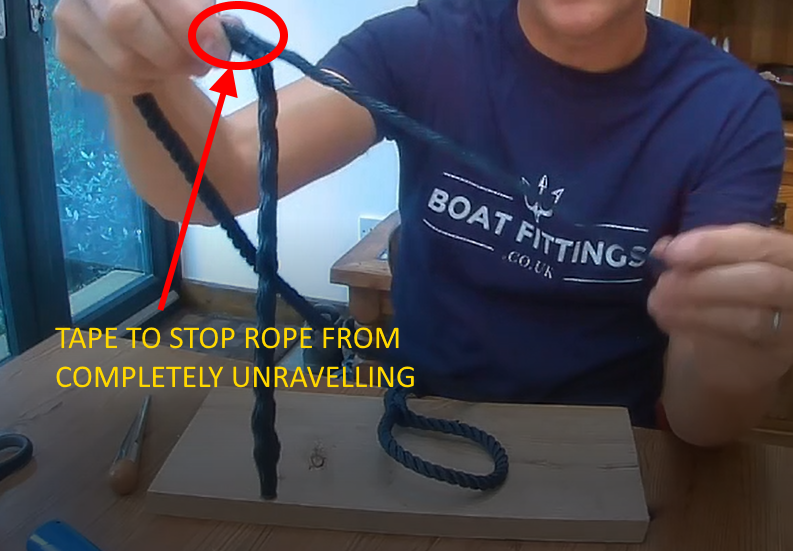 Using Tape To Prevent The Rope From Completely Unravelling