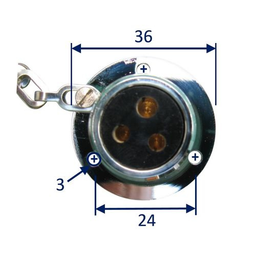 Waterproof Electrical Connector In Chrome Plated Brass, 3 Amp image #