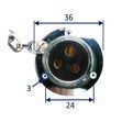 Waterproof Electrical Connector In Chrome Plated Brass, 3 Amp image #2