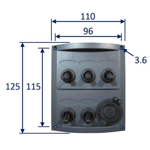 5-Gang Electrical Marine Switch Panel With 12V Cigarette Lighter Socket image #