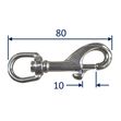 Swivel Key Clasp, 316 Stainless Steel image #2