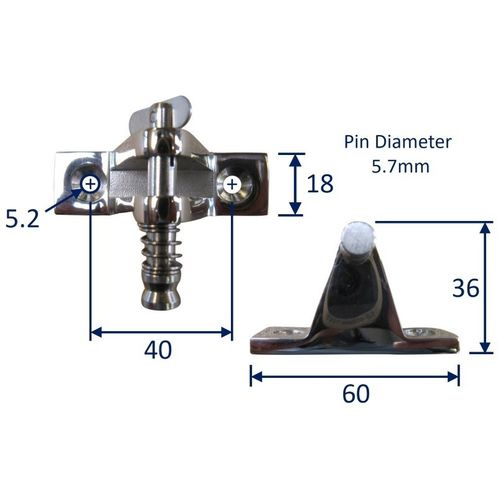 Deck Hinge With Removable Pin For Spray Hoods & Canopies image #