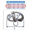 Stainless Steel Snap Shackle, Sailing Sheet Attach, 316 Marine Grade image #2