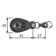 Dynamic 20mm Pulley Block, multi-function with fork mounting.  Line size 2.5 to 6mm image #2