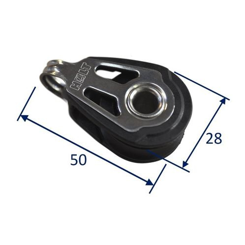 Dynamic 30mm Pulley Block, single fixed.  Line size 5 to 8mm image #