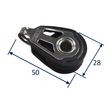 Dynamic 30mm Pulley Block, single fixed.  Line size 5 to 8mm image #2