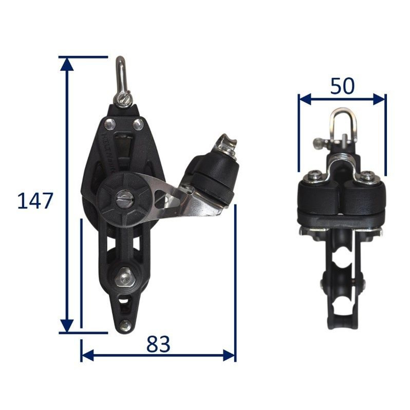 Rope Pulley Block Sailing Light-Weight Pulley Block Violin & Becket 10mm Line 