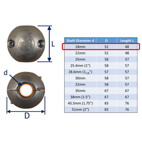 Zinc Shaft Anode For Boat Prop Shafts In Salt Water, To Protect From Corrosion image #1