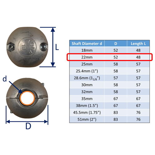Zinc Shaft Anode For Boat Prop Shafts In Salt Water, To Protect From Corrosion image #2