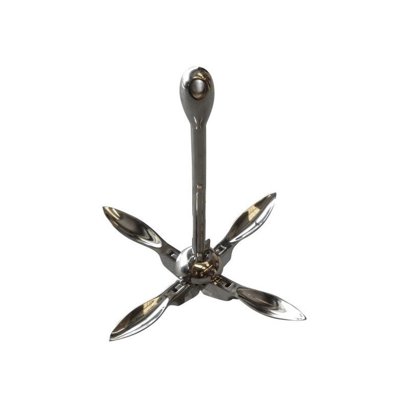 Anchor 240 MM STAINLESS STEEL 316 FOUR PRONG GRAPNEL KEDGE ANCHOR 