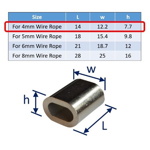 Wire Rope Ferrule, 316 Stainless, Marine Grade Ferrule  image #1