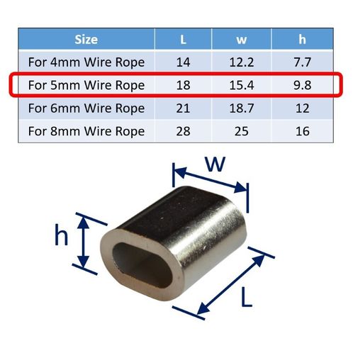 Wire Rope Ferrule, 316 Stainless, Marine Grade Ferrule  image #2