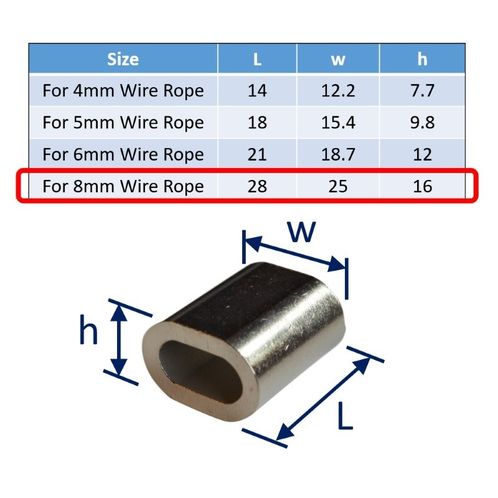 Wire Rope Ferrule, 316 Stainless, Marine Grade Ferrule  image #4