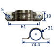 bracket for round tube