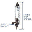 Sailing Pulley Block System 3:1 Ratio, 8mm Blue Fleck Braided Polyester Line, Tied To Block (Not Spliced) image #4