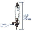 Sailing Pulley Block System 3:1 Ratio, 12mm Blue Fleck Braided Polyester Line, Tied To Block (Not Spliced) image #1