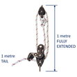 Sailing Pulley Block System 3:1 Ratio, 12mm Red Fleck Braided Polyester Line, Tied To Block (Not Spliced) image #1