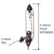 Sailing Pulley Block System 3:1 Ratio, 12mm Red Fleck Braided Polyester Line, Tied To Block (Not Spliced) image #5