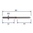 316 Stainless Steel Metric Stud With Wood Screw Thread / Terminal Connection image #1