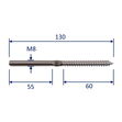 316 Stainless Steel Metric Stud With Wood Screw Thread / Terminal Connection image #3