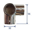 Stainless Steel Tubular 90-Degree Corner Fitting, For Joining Stainless Steel Tubing image #2