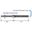Swage Stud End Fitting For Wire Rope, 316 Stainless Steel Swage Fitting, With Metric Thread image #1