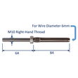 Swage Stud End Fitting For Wire Rope, 316 Stainless Steel Swage Fitting, With Metric Thread image #8