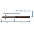 Swage End Fitting For Wire Rope With Wood-Thread, 316 Stainless Steel Swage Fitting image #1