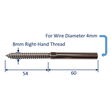 Swage End Fitting For Wire Rope With Wood-Thread, 316 Stainless Steel Swage Fitting image #2