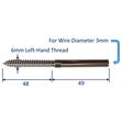 Swage End Fitting For Wire Rope With Wood-Thread, 316 Stainless Steel Swage Fitting image #5