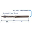 Swage End Fitting For Wire Rope With Wood-Thread, 316 Stainless Steel Swage Fitting image #6