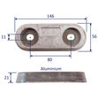Aluminium Sacrificial Anode, Vetus 80 Type For Hull Mounting, For Corrosion Protection In Brackish Water image #1