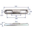 Zinc Sacrificial Anode,  2kg Vetus Type For Hull Mounting, In Salt-Water For Corrosion Protection In Salt-Water image #1