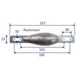 Aluminium Sacrificial Anode, Water-Drop Shape, Smooth Moulded Shape For Less Drag, 250g image #1