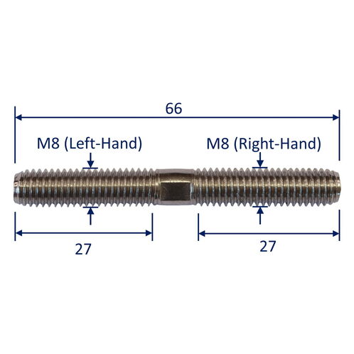 Stainless Steel Metric Stud, With Left-Hand & Right-Hand Thread, Made From 316-Grade Stainless Steel image #3