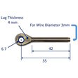 Swage Eye End Fitting For Wire Rope, 316 Stainless Steel Swage Fitting, With Eye End image #1