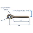 Swage Eye End Fitting For Wire Rope, 316 Stainless Steel Swage Fitting, With Eye End image #2