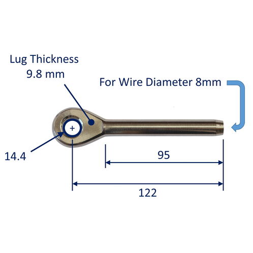 Swage Eye End Fitting For Wire Rope, 316 Stainless Steel Swage Fitting, With Eye End image #5