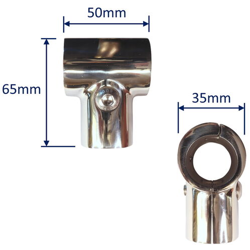 Stainless Steel Hinged T-Fitting (Tee Fitting), For Joining Our 316 Stainless Steel Tubing, Choice Of Sizes image #2