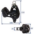 Nautos Organic 57 Single Swivel Sailing Pulley Block With Becket & Cam Cleat image #1