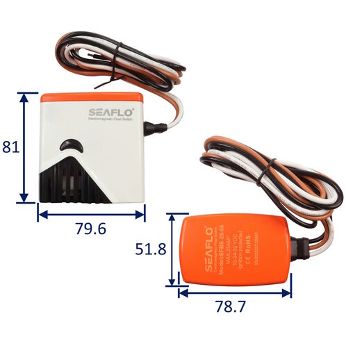 SEAFLO Electromagnetic Float Switch / 12 Volts / Works with non-automatic bilge pumps up to 25 AMPS image #1