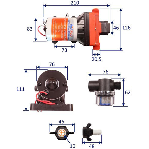 Sealfo pump with adjustable pressure switch