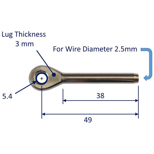 Swage Eye End Fitting For Wire Rope, 316 Stainless Steel Swage Fitting, With Eye End image #6